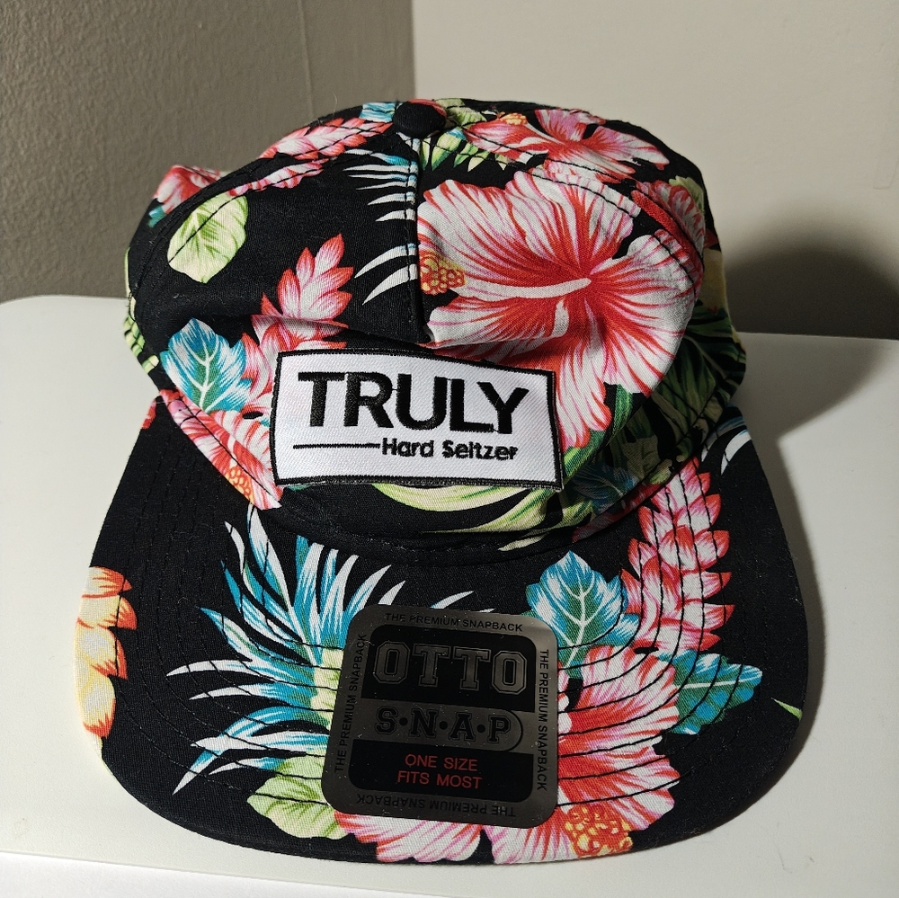 Truly Hard Seltzer Snapback Hat Tropical Floral Print Baseball Hat Unisex